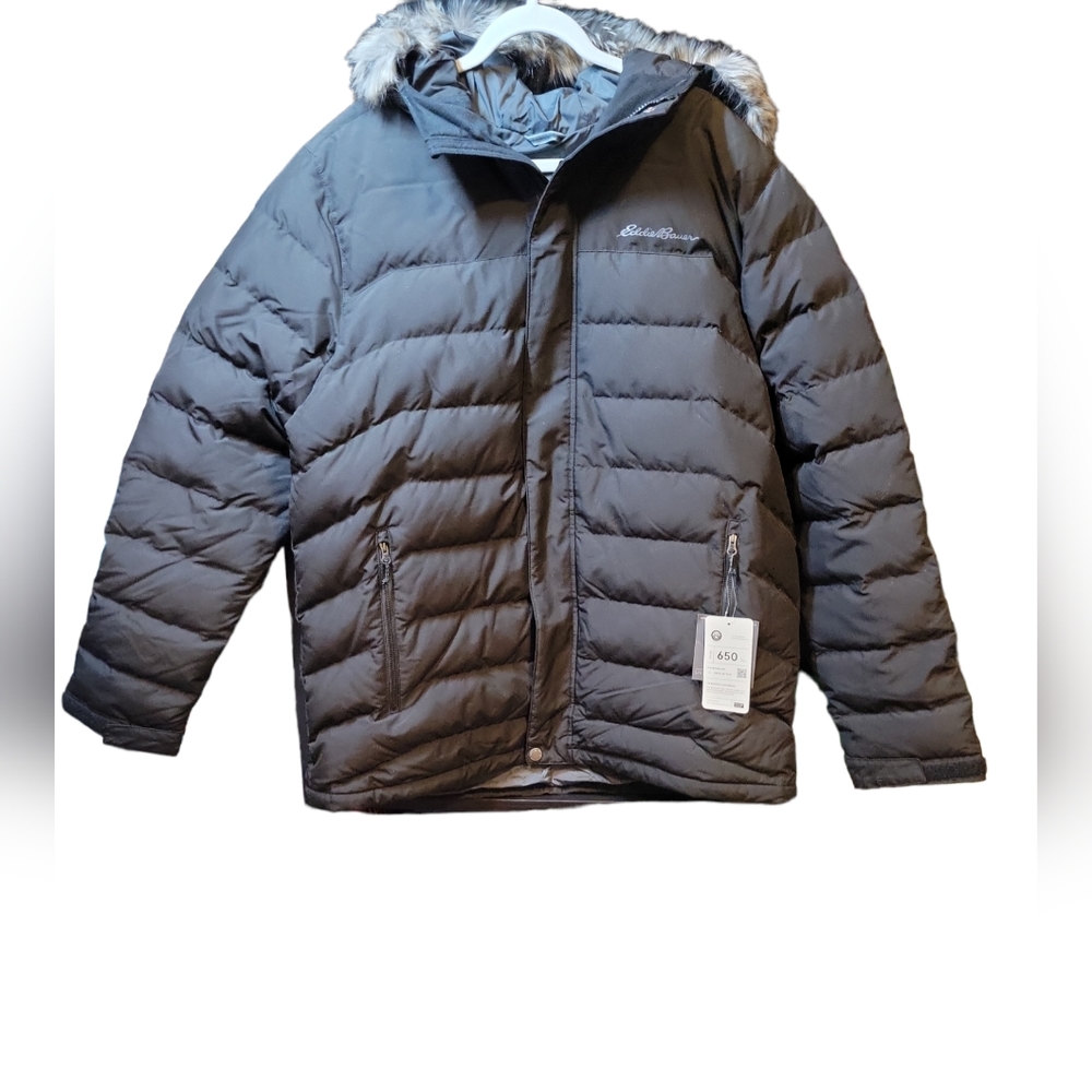NWT Eddie Bauer Boundary Pass Down Parka in Black. Mens size XL